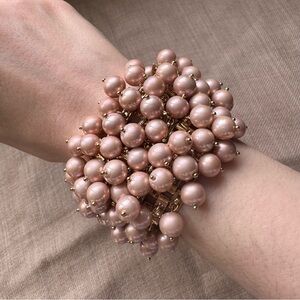 J. Crew pink beaded cuff bracelet